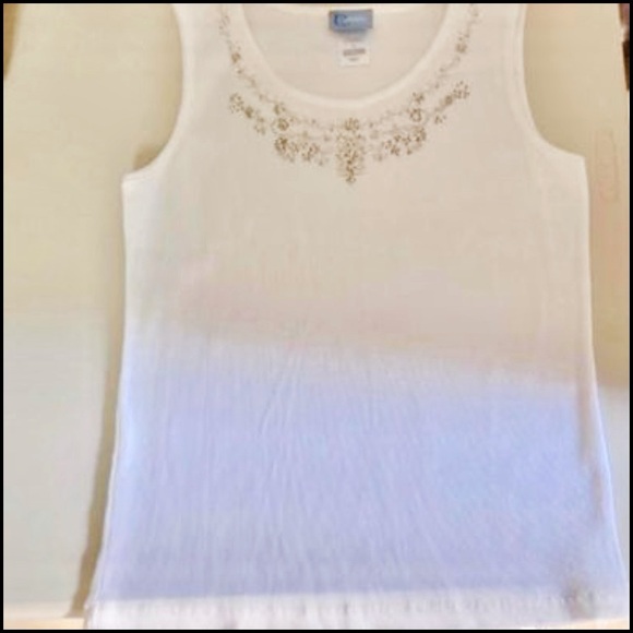 Sleeveless Top with Jeweled Neckline - Picture 2 of 8